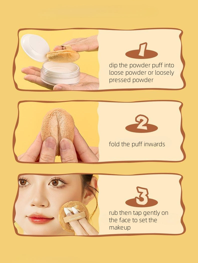 TUNEE GOODS Round Shaped Loose Powder Puffs*2