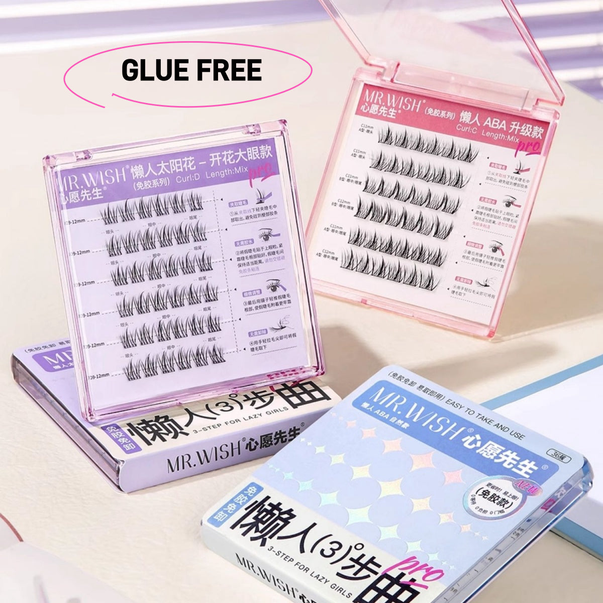 Mr. Wish 3 Steps for Lazy Girls Glue Free False Eyelashes
