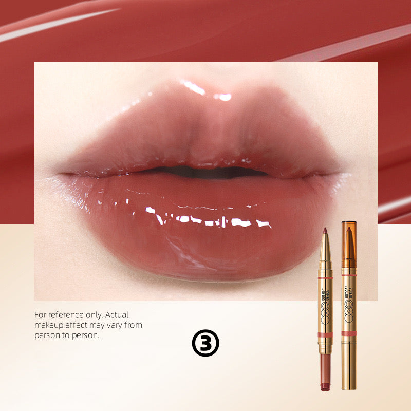 OUT OF OFFICE 2IN1 Glossy Lip Balm n Lipliner Duo 1.3g+300mg