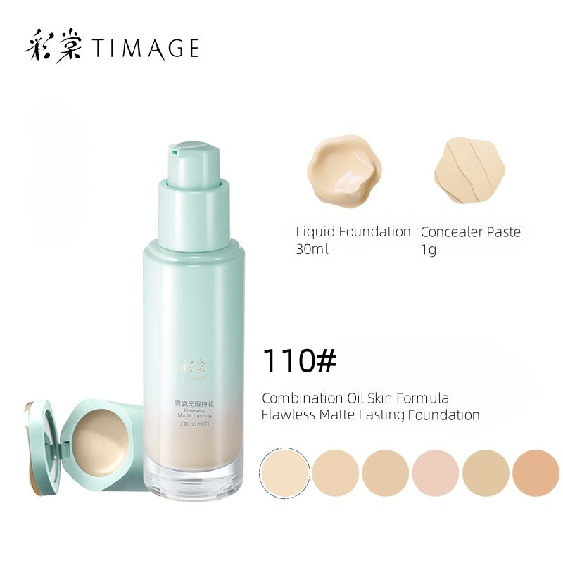 TIMAGE Matte Lasting Foundation and Correcting Concealer 30g+1g