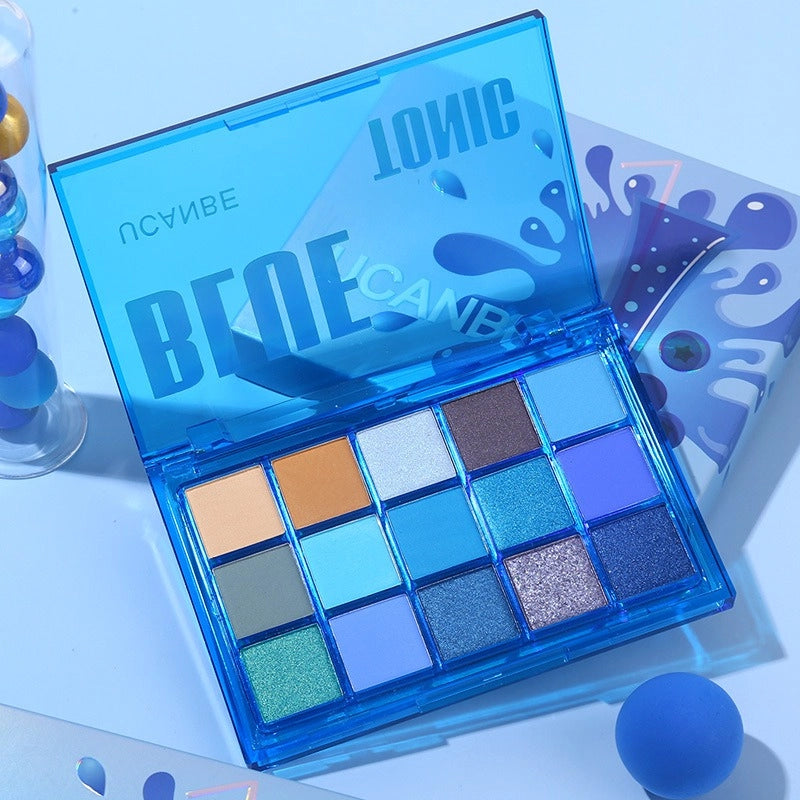 15 Colors Eyeshadow Palette Blue Tonic 10.8g