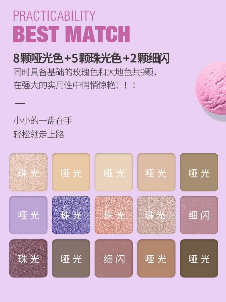 15 Colors Eyeshadow Palette Taro Milktea 10.8g