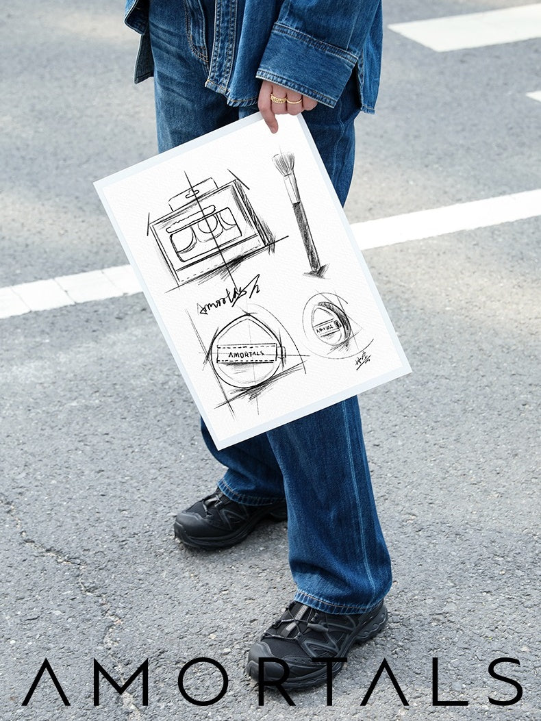 AMORTALS - "Just It" Denim Beginner Makeup Tool Set