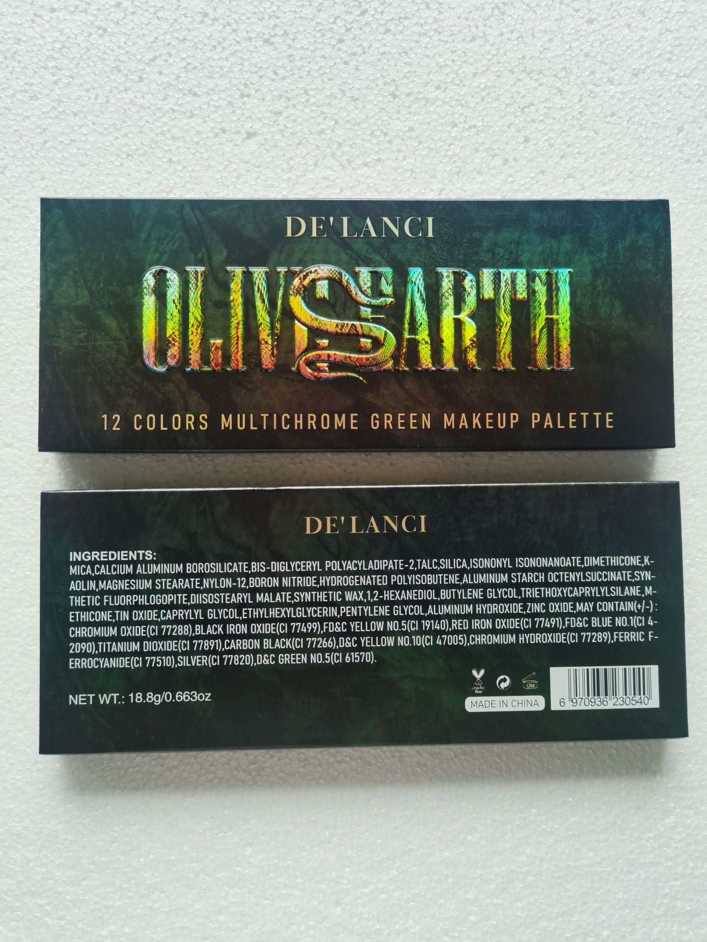 Olive Earth 12 Colors Multichrome Green Makeup Palette 18.8g