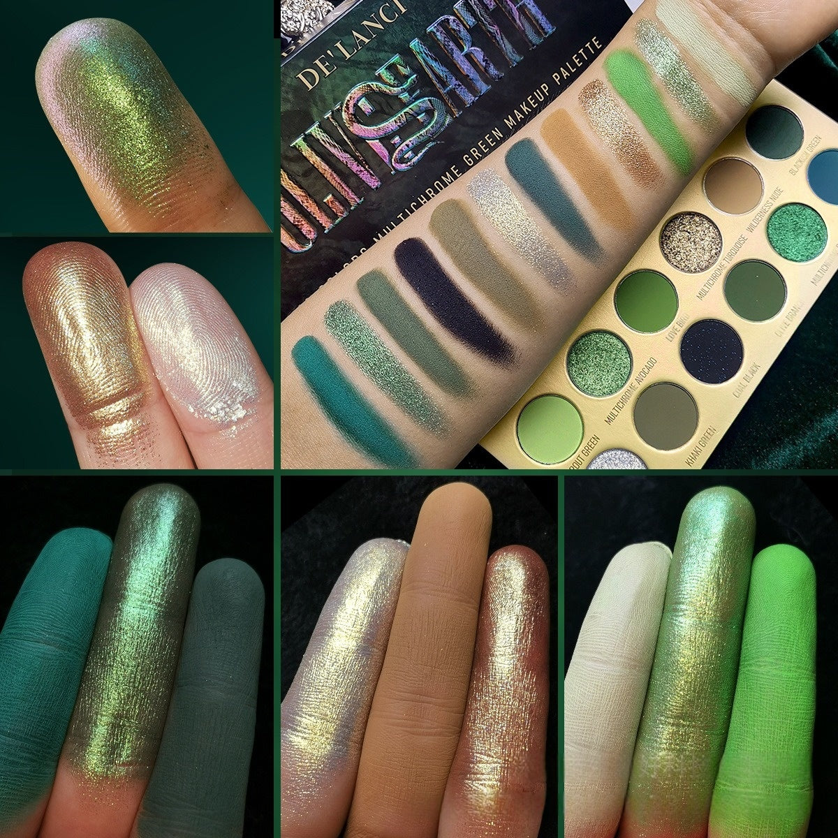 Olive Earth 12 Colors Multichrome Green Makeup Palette 18.8g