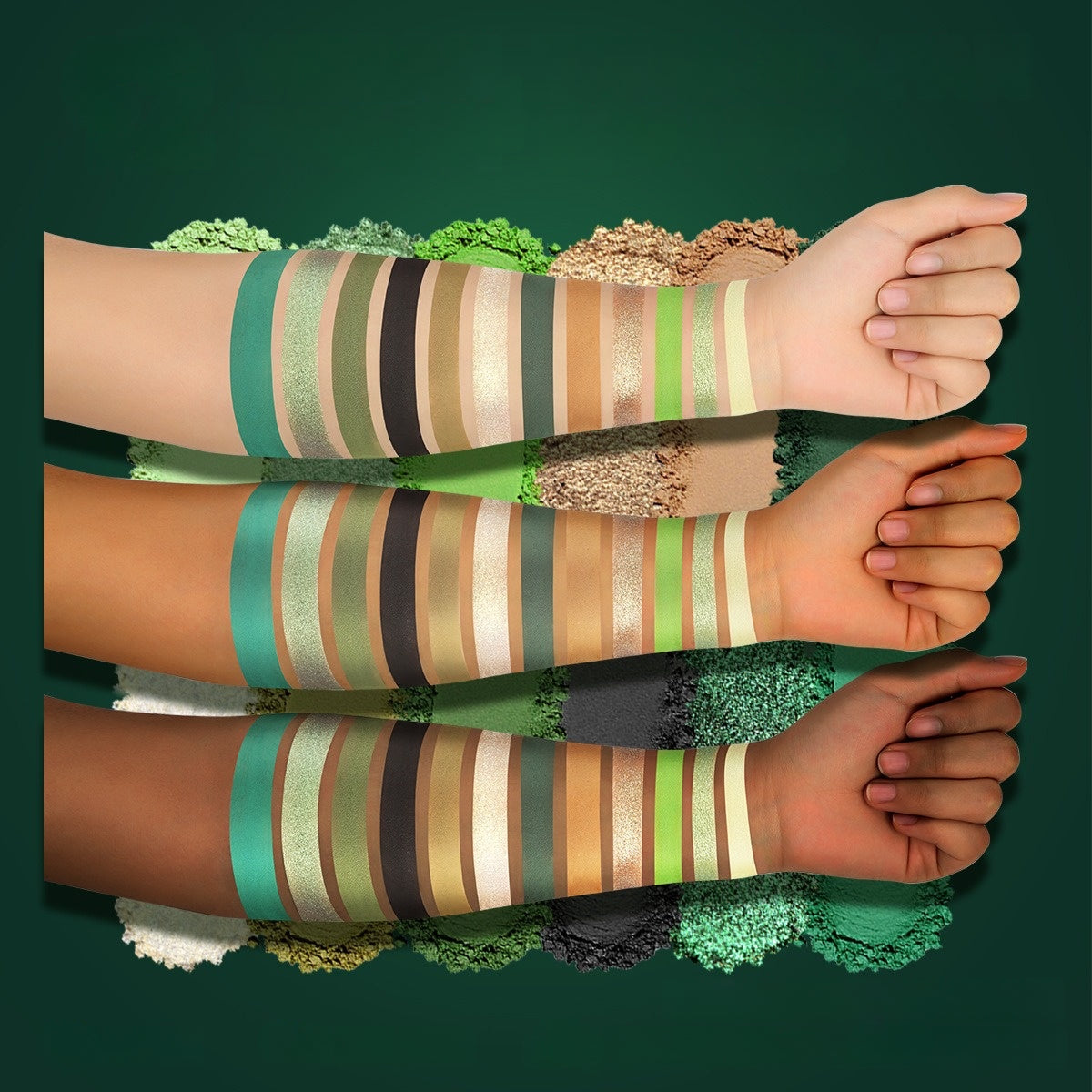 Olive Earth 12 Colors Multichrome Green Makeup Palette 18.8g