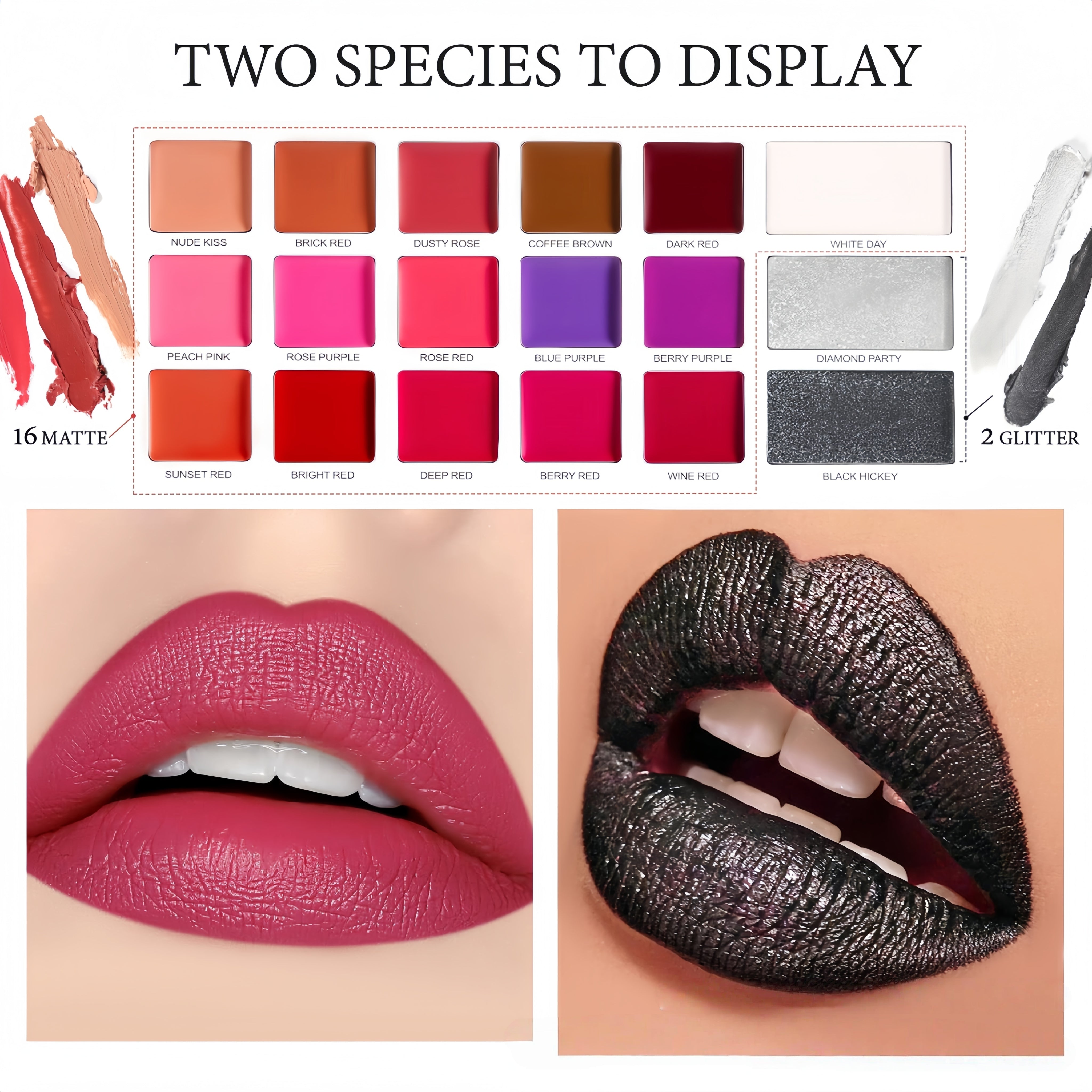 DE'LANCI 18 Colors La Catrina Lipstick Palette 16.8g