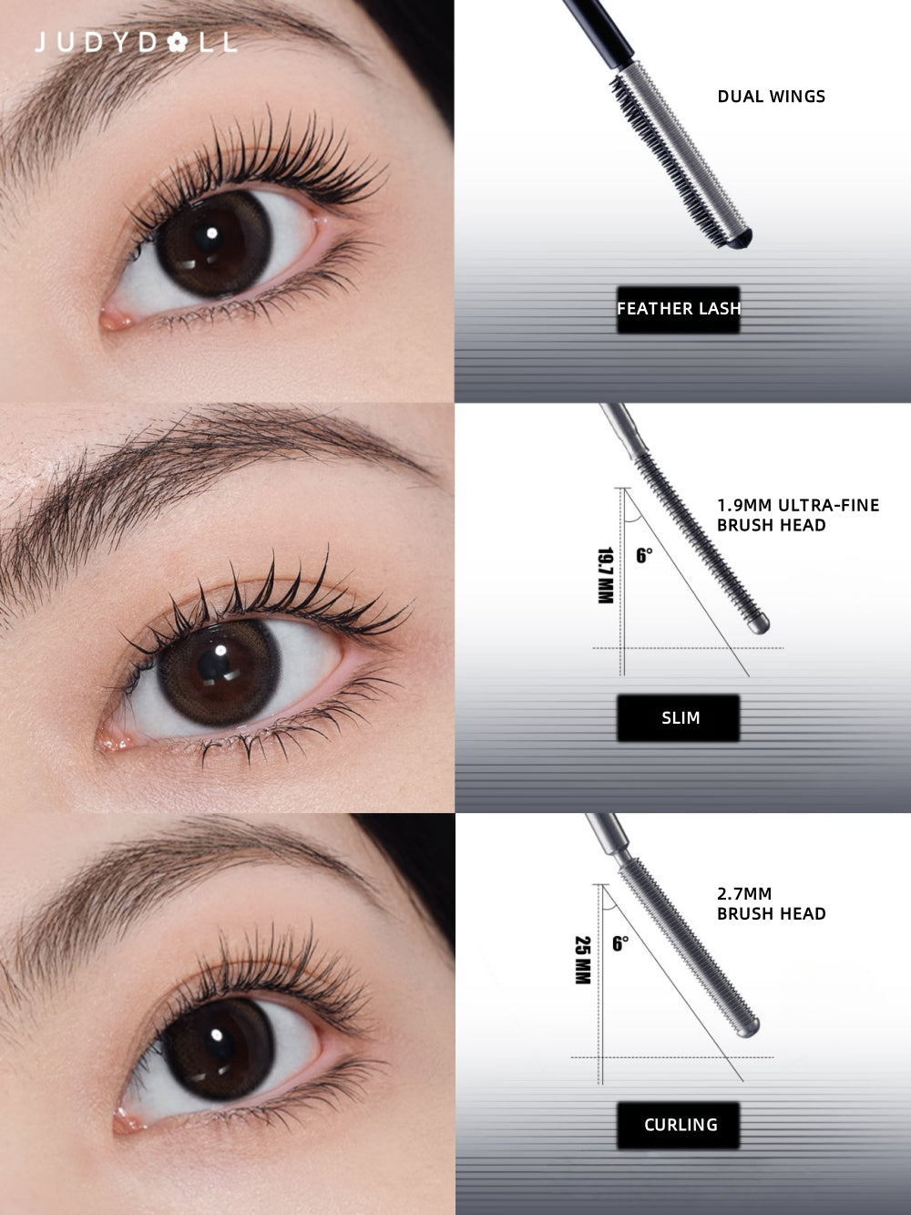 Judydoll -  [2g/3g] Iron Strong Mascara Lifting Waterproof