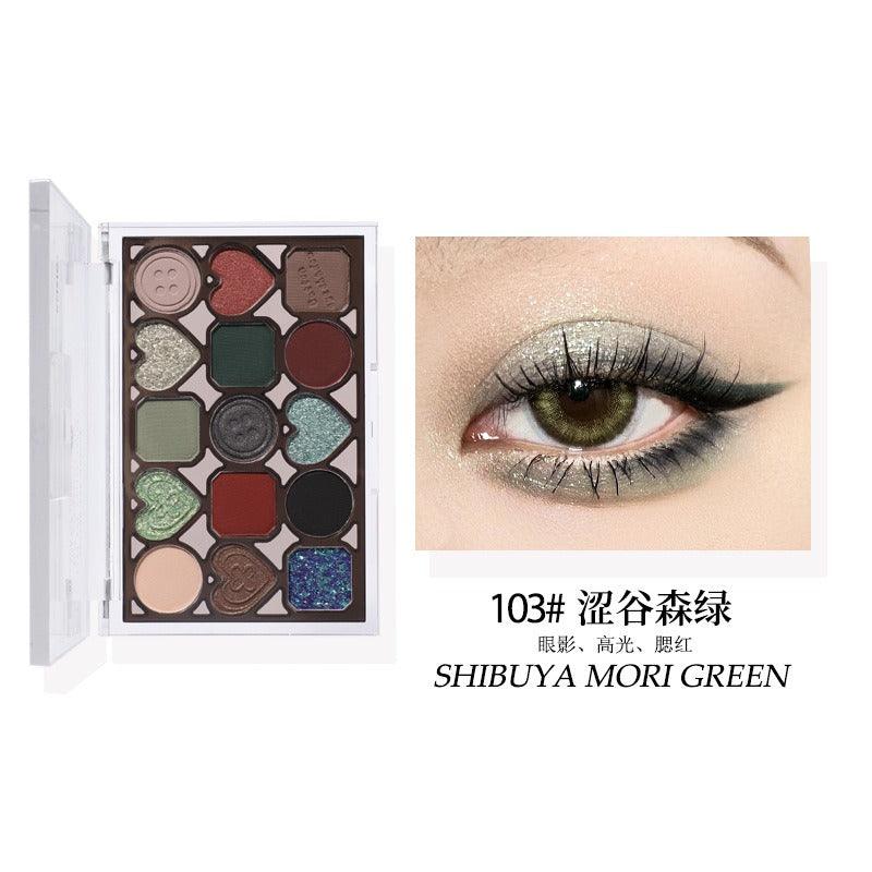 KAXIER Button Series Eye Palette 15 Colors 12g
