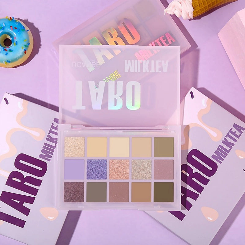 UCANBE 15 Colors Eyeshadow Palette Taro Milktea 10.8g