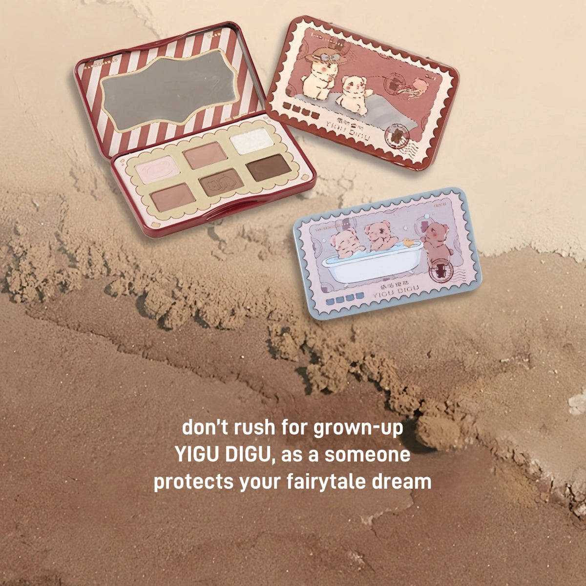 YIGUDIGU Candy Box Postcard 6 Colors Eyeshadow Palette 6.5g